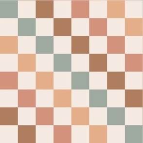 Checkerboard, Retro Boho Colors