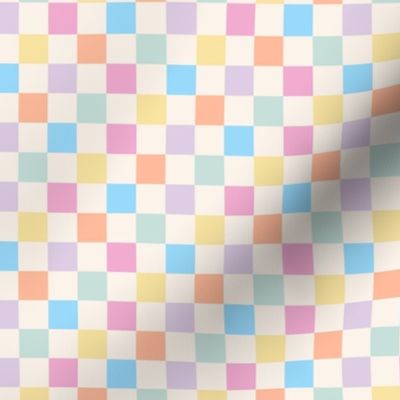 small Pastel Checkerboard in beige pink yellow mint blue lilac Geometric Check tiny micro half inch