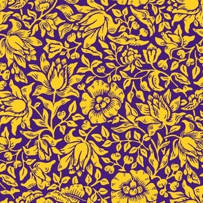 1879 "Mallow" by William Morris - Louisiana State colors - Gold on Purple
