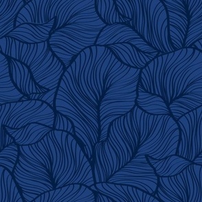 Penn State colors - Crowded Leaves Line Art - Beaver Blue and Nittany Navy