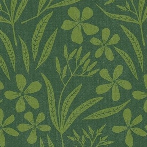 Large, Oleander on Green, Textured