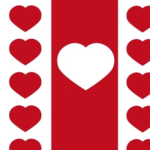 Scandi Heart red & White large size 