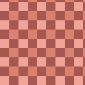 Gingham Red on Salmon