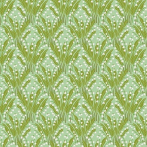 Lily Of The Valley Delicate Garden Floral Botanical in Spring Green White Pink - TINY Scale - UnBlink Studio by Jackie Tahara