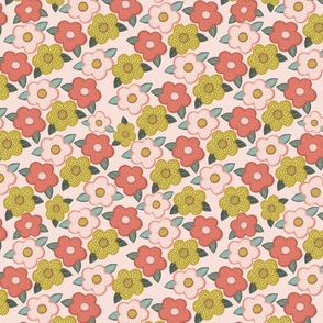 Groovy flowers blush pink background medium scale