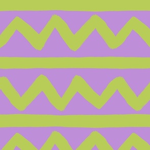 stripe zig zag purple and lime green