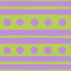 circles and double stripes purple and lime