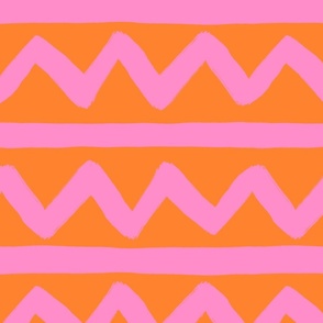 stripe zig zag pink and orange 