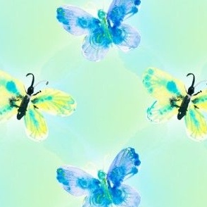 Blue Green Butterflies 1