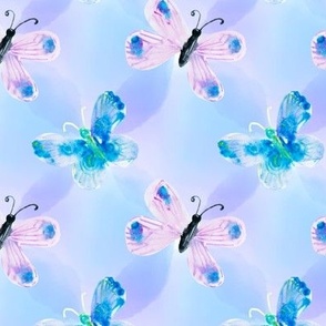 Purple Blue Butterflies 1