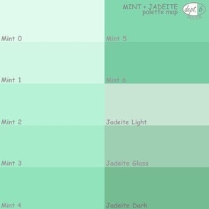 Mint Green + Jadeite Green Color Map: Dept. 6 Design Palette Map