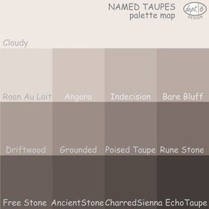 Taupe Color Map: Dept. 6 Design Named Taupes Palette Map