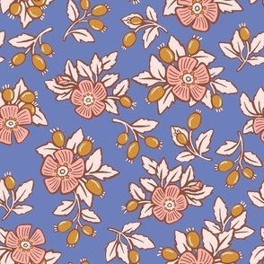 Rosehip Floral in Provencal Blue, Rosa Canina Collection
