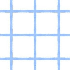 Coastal Blue and White Windowpane Grid - Ditsy Scale - Square Graph Check