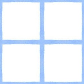 Coastal Blue and White Windowpane Grid - Small Scale - Square Graph Check