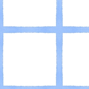 Coastal Blue and White Windowpane Grid - Large Scale - Square Graph Check
