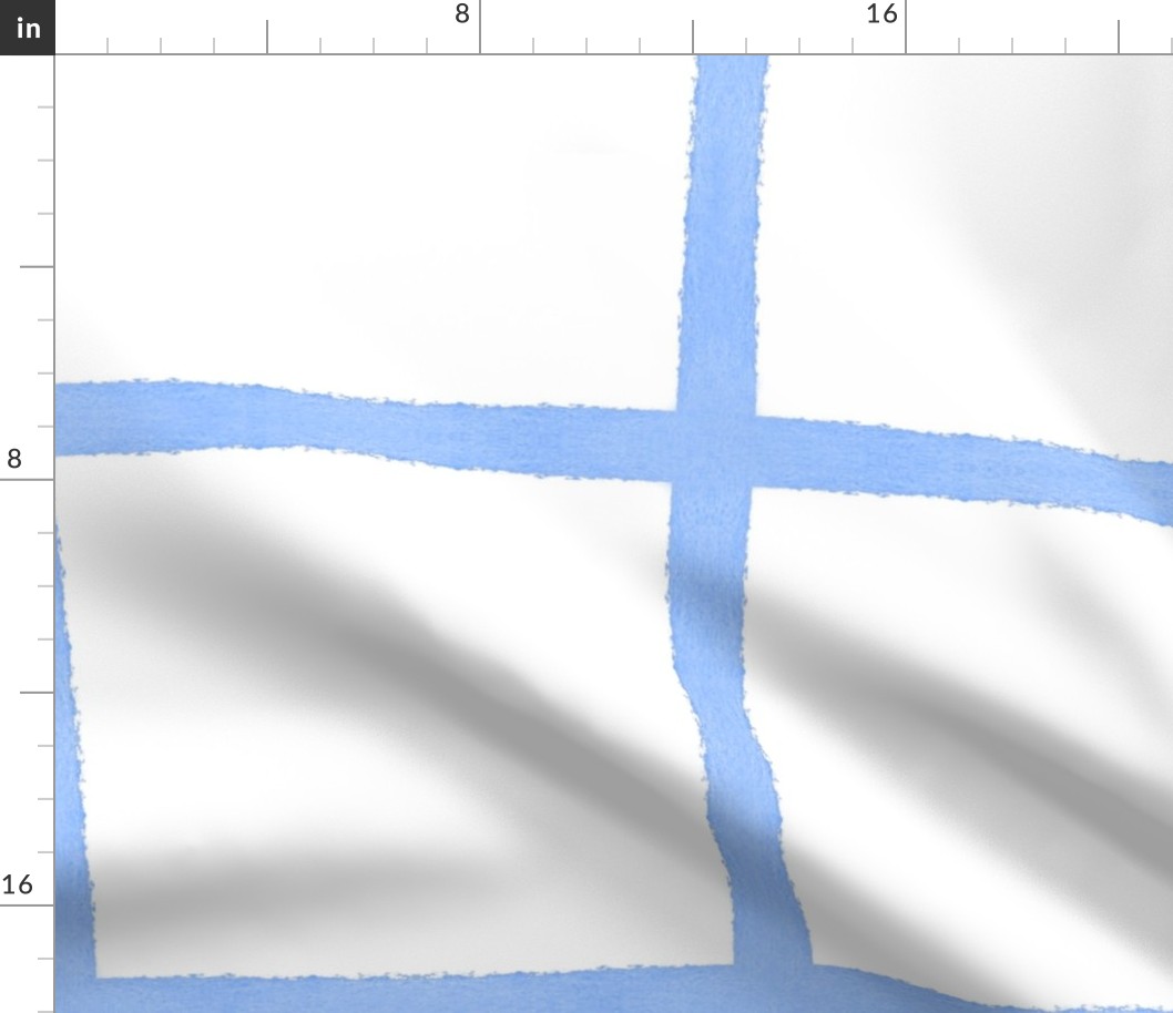 Coastal Blue and White Windowpane Grid - Large Scale - Square Graph Check
