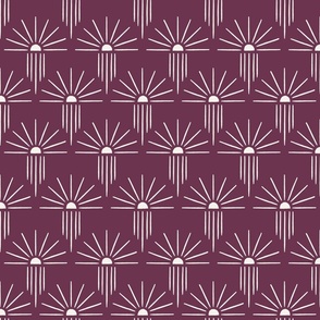 Raio de Sol sun ray tile wallpaper in Purple Grape