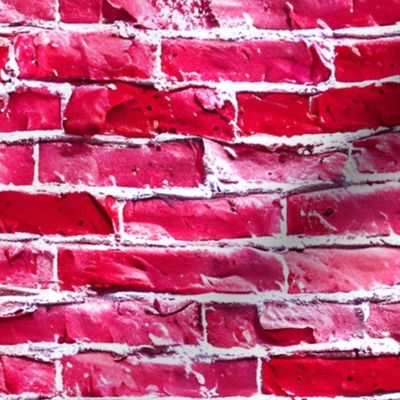 red and pink brick wall
