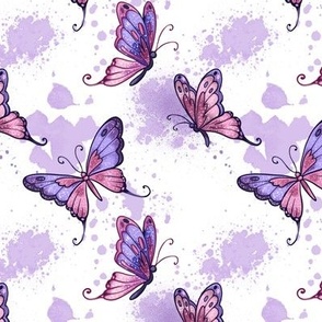 Purple Pastel Butterflies