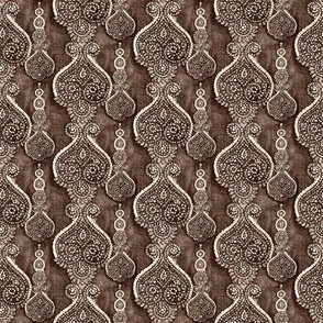 Intricate Weathered Indian Ornaments in Sepia Tones