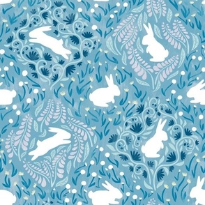 Rabbits in the Blue Meadow, large