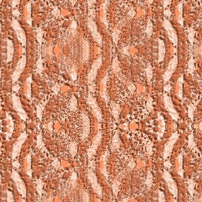 Flowing Textured Leaves and Circles Dramatic Elegant Classy Large Neutral Interior Monochromatic Orange Blender Pastel Colors Baby Peach Orange EC8F62 Fresh Modern Abstract Geometric