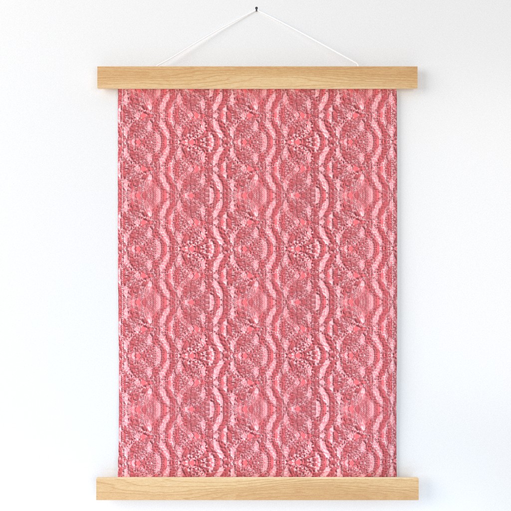 Flowing Textured Leaves and Circles Dramatic Elegant Classy Large Neutral Interior Monochromatic Pink Blender Pastel Colors Baby Watermelon Coral Pink DF737B Fresh Modern Abstract Geometric