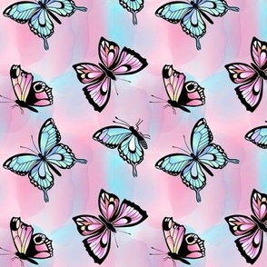 Pink and Blue Butterflies 1