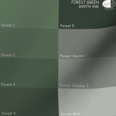 Forest Green Color Map: Dept. 6 Forest Green Palette Map