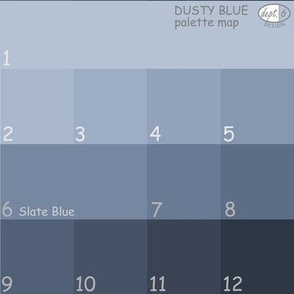 Dusty Blue / Slate Blue Color Map: Dept. 6 Design Palette Map