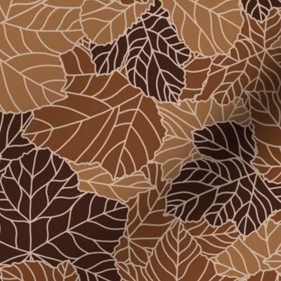 Earth Tone Fall Maple Leaf Toss Layered Design