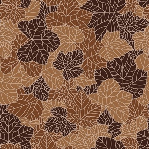 Earth Tone Fall Maple Leaf Toss Layered Design