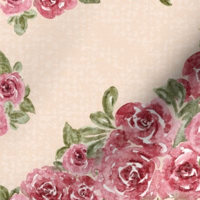 Large - Rose Arches - Beige with Texture