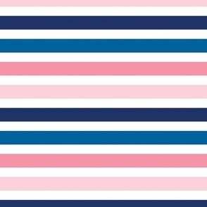 Bright Blue and Pink Colorful Stripes - Avaleigh Bright 24 inch