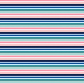 Pink and Teal Colorful Stripes - Avaleigh Bright 6 inch