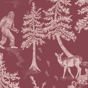 Large-Scale Muted Red Bigfoot & Friends