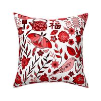 Chinoiserie Garden in Red 