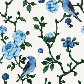 Chinoiserie  birds in roses 