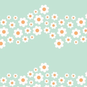 (M Scale) Retro Groovy Wavy Daisies without Outline