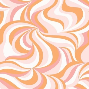 (M Scale) Groovy Retro Orange and Pink Ice Cream Swirls