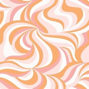 (S Scale) Groovy Retro Orange and Pink Ice Cream Swirls