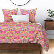 indian summer ikat pink orange