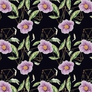 Floral pattern on black background 