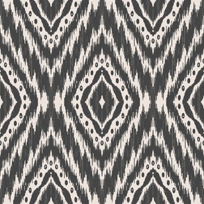 diamond ikat - charcoal grey and ivory