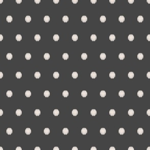 polka dots in charcoal grey with  ivory dots