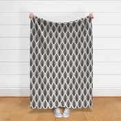 stag leaves ikat in charcoal gray and ivory 