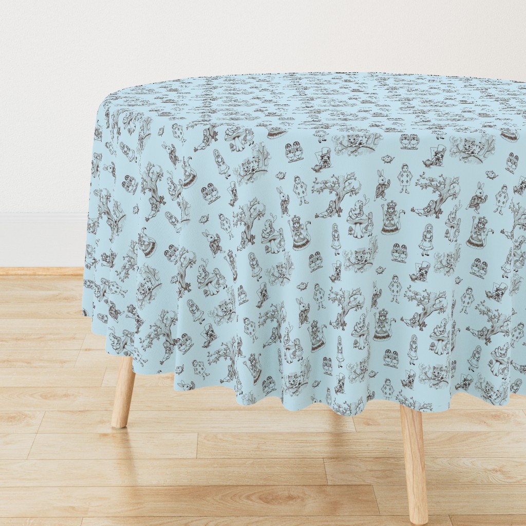 alice in wonderland toile blue