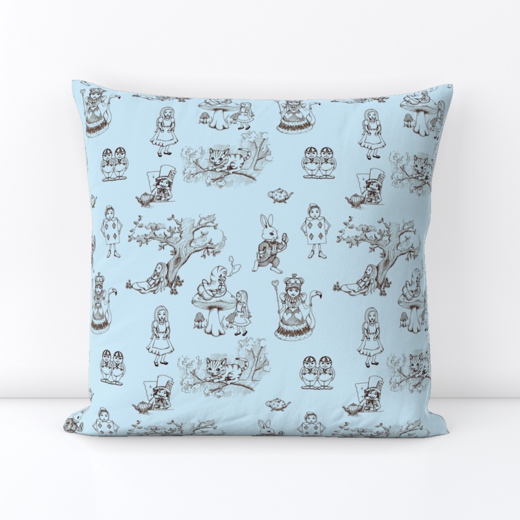 alice in wonderland toile blue