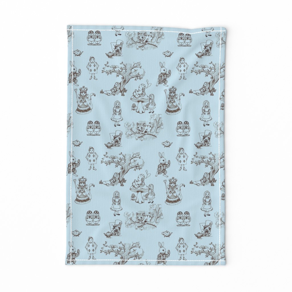 alice in wonderland toile blue